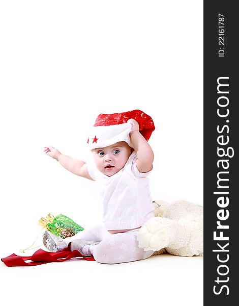 Small Santa Claus On A White Background