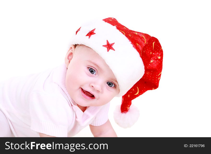 Small Santa Claus On A White Background