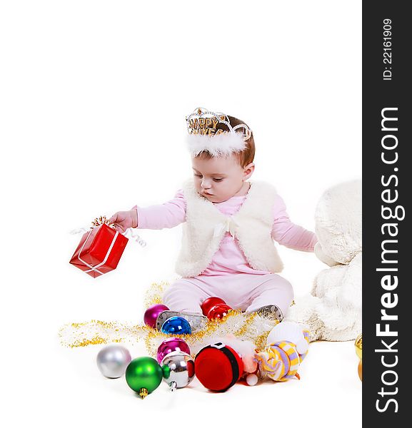 Little Girl With Christmas Decorations