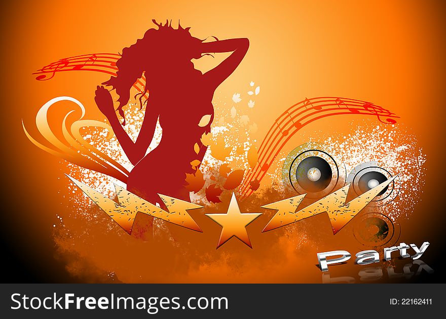 Party background with women face