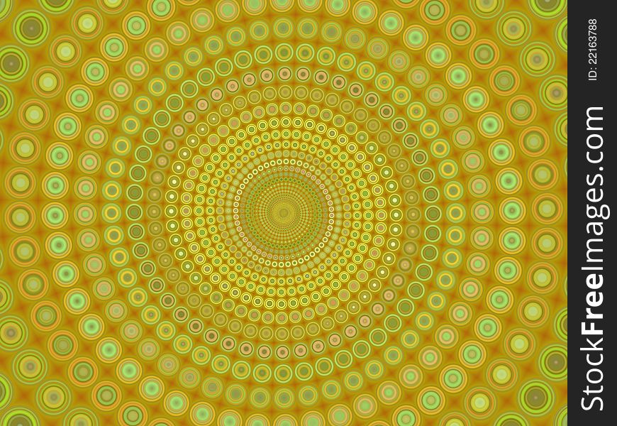 Abstract spiral yellow circular space pattern background. Abstract spiral yellow circular space pattern background