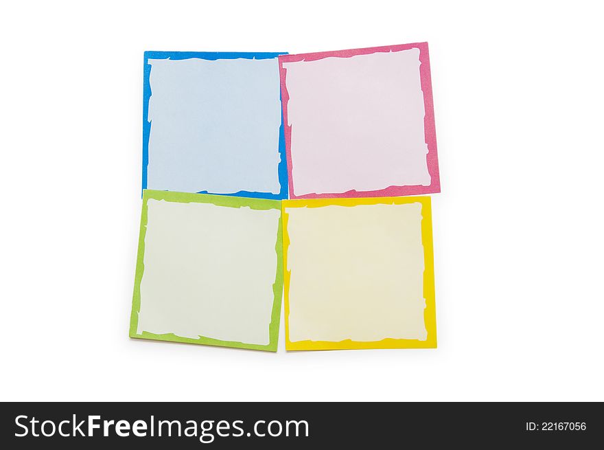 Reminder notes isolated on the white background