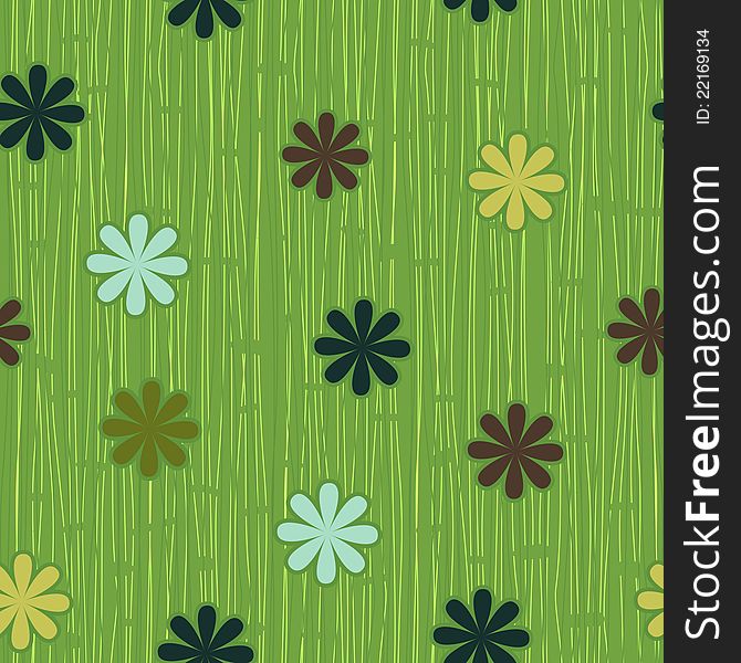 Spring flowers seamless pattern in vector