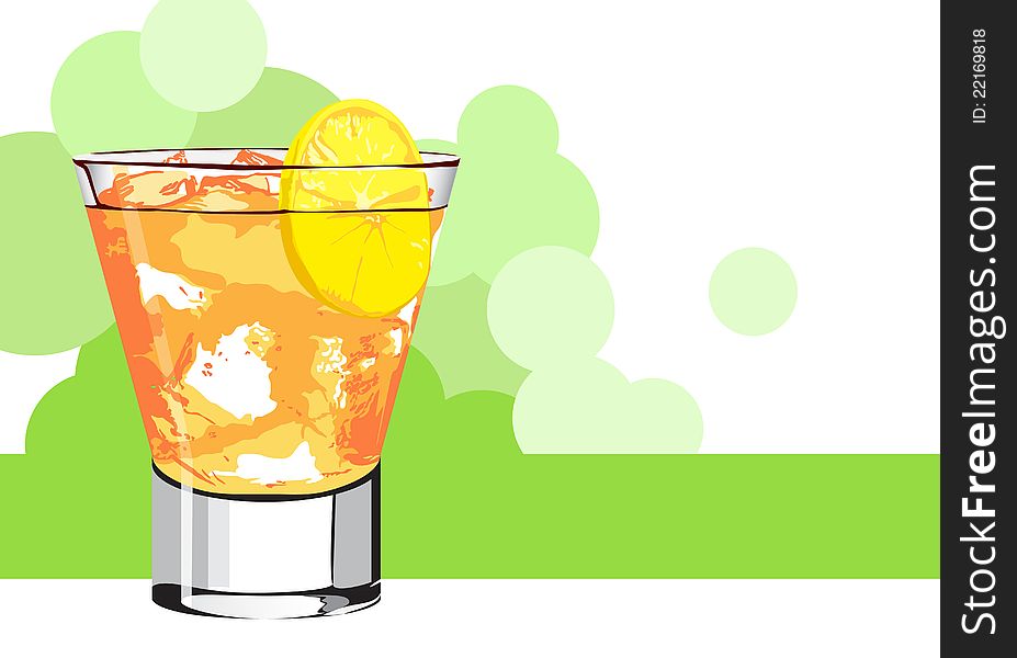 Fresh orange coctail on white background. Fresh orange coctail on white background