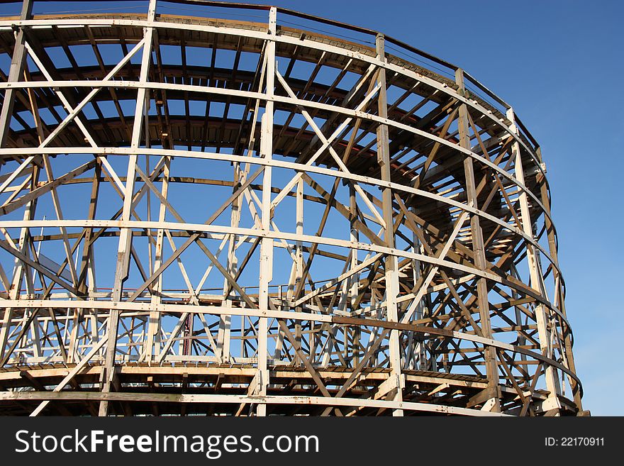 The Wooden Structure of a Large Big Dipper Ride.