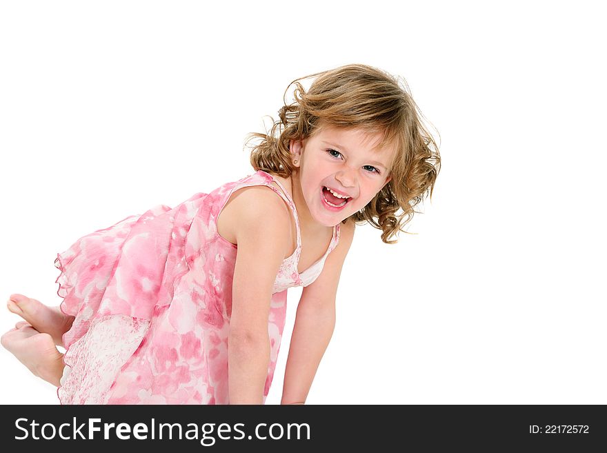 Happy laughing young girl isolated on white background. Happy laughing young girl isolated on white background