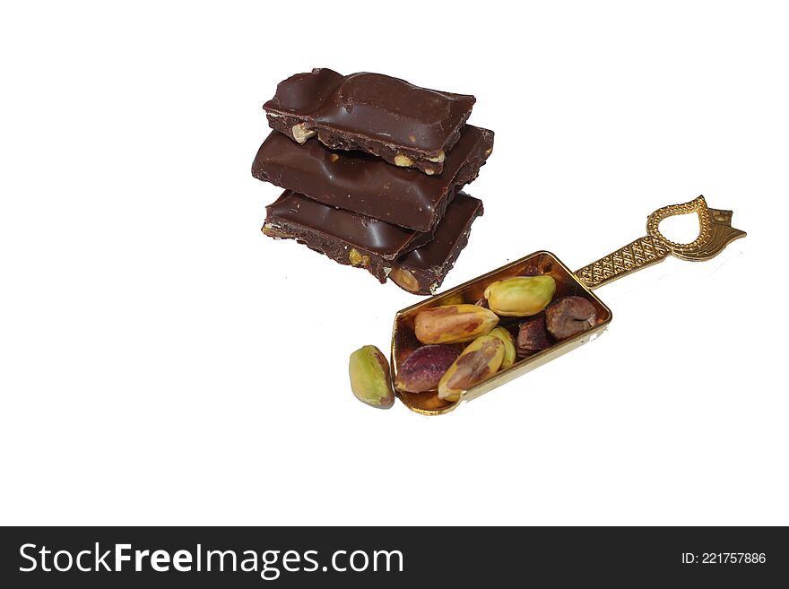 Tasty Chocolates in white Background