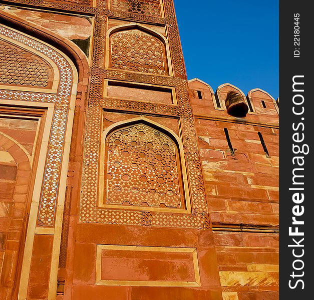 Gate At Red Fort Of Agra