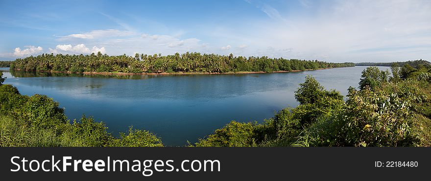 Beautiful view of lake and trees around water  in udupi Karnataka India. Beautiful view of lake and trees around water  in udupi Karnataka India