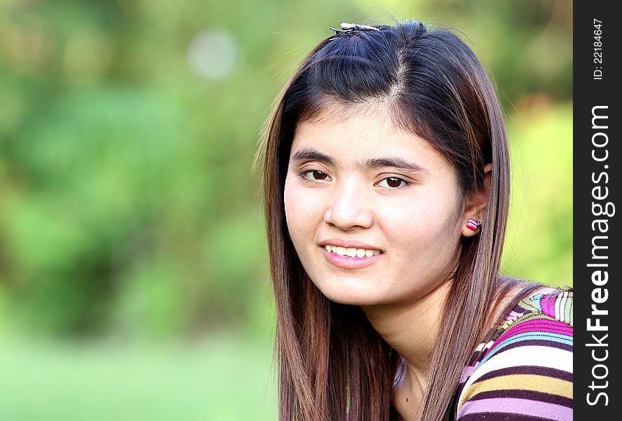 Close Up portrait of beautiful  young asian woman. Close Up portrait of beautiful  young asian woman