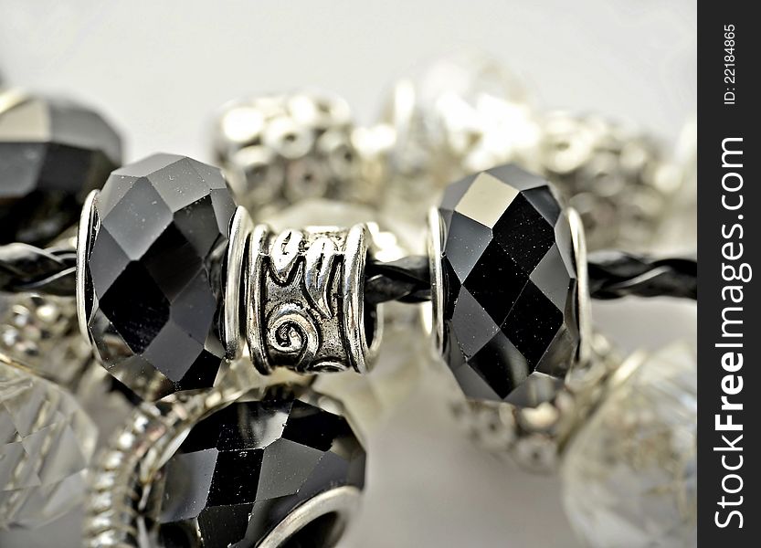 Black and white bracelet closeup