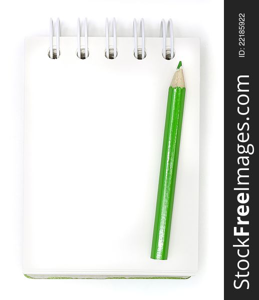 Green Pencils And Notebook