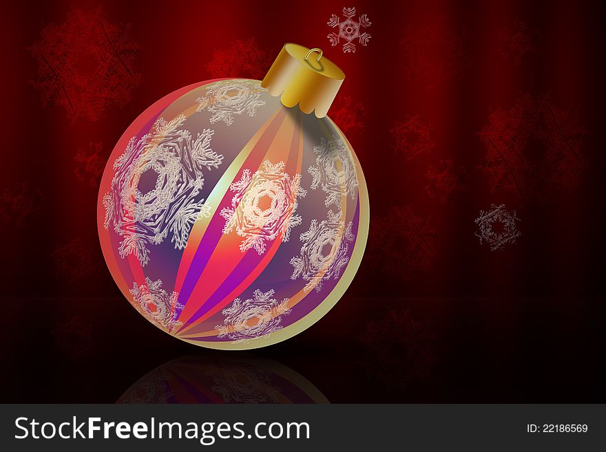 Big Christmas ball with decoration background. Big Christmas ball with decoration background