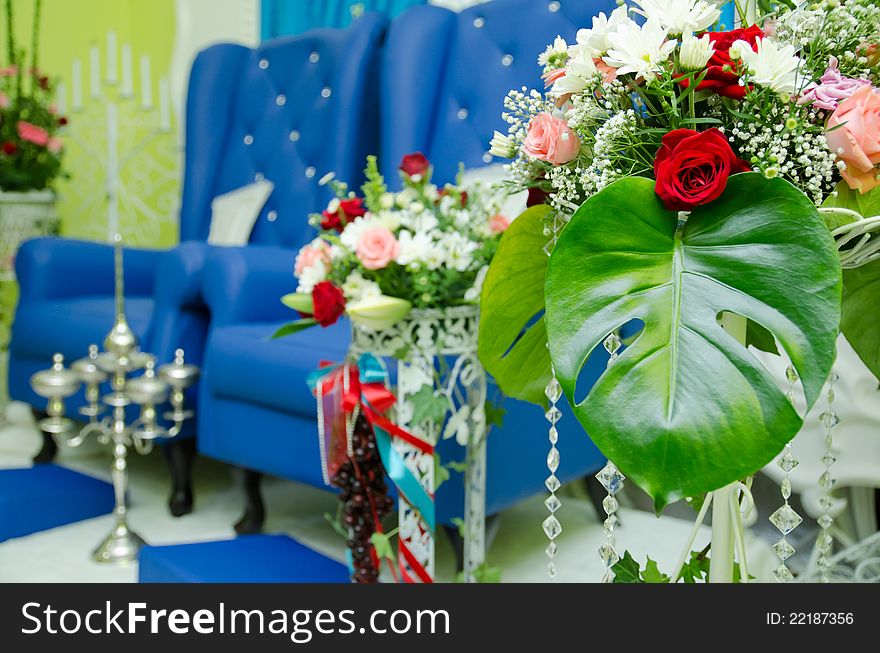 Wedding decoration for the couple's seating