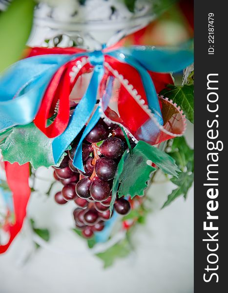 Grape fruits decorated as part of wedding decoration. Grape fruits decorated as part of wedding decoration