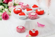 Petit Fours For Valentine S Day Stock Photo