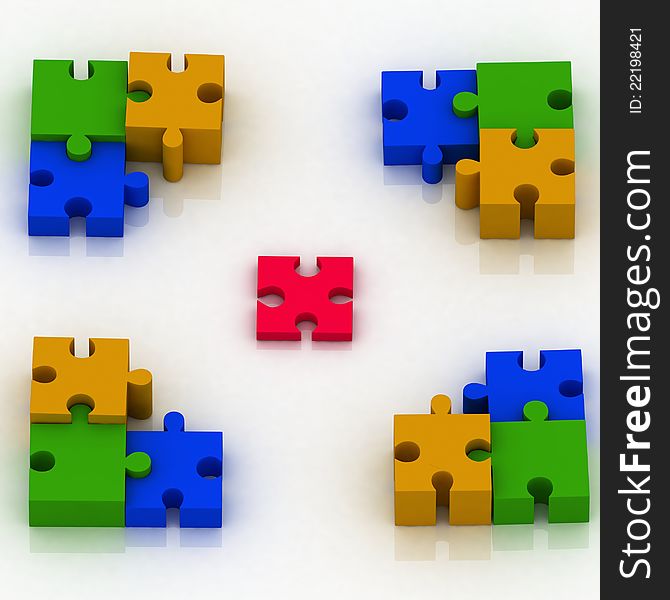 3d constituent of puzzle. conception of choice
