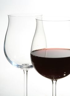 Two Wine Glasses With Red Wine Stock Image Two Wine Glasses With Red Wine Stock Image