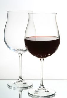Two Wine Glasses With Red Wine Royalty Free Stock Image