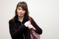 Girl With Handbag Royalty Free Stock Image Girl With Handbag Royalty Free Stock Image