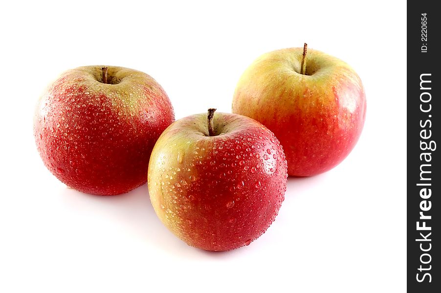 Photo of isolated fresh red apples.