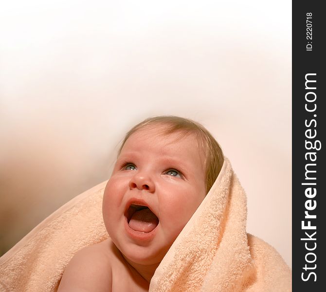 Smiling Baby In Bath Towel