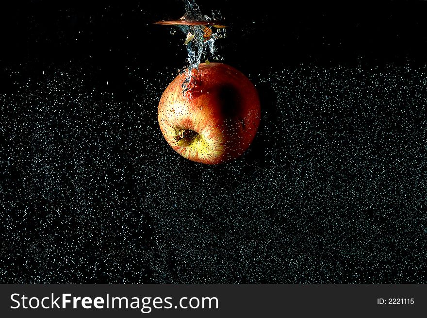 Photo of water splash on a black background.