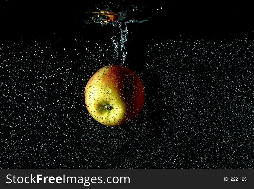 Photo of water splash on a black background.