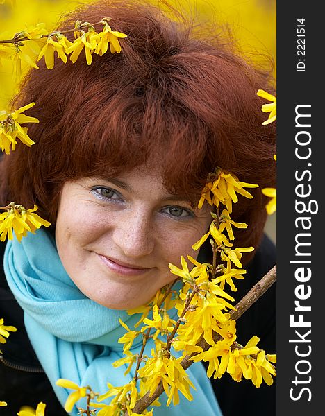 Girl in yellow flowers