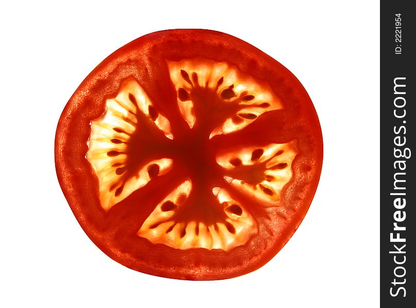 Red Tomato cuted on white background (isolated). Red Tomato cuted on white background (isolated)