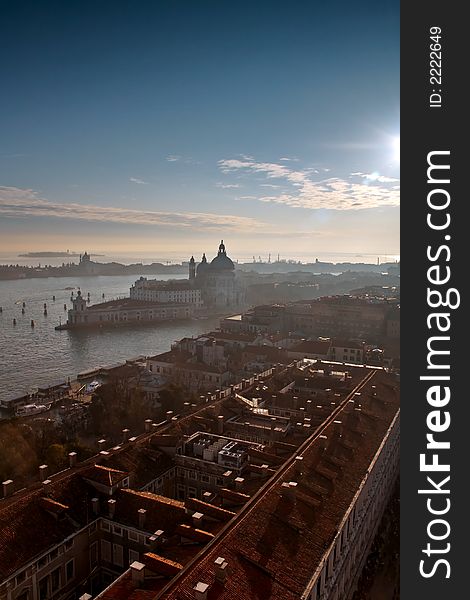 View from a church tower sight of venice roofs. View from a church tower sight of venice roofs