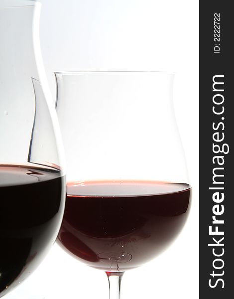 Two Wine Glasses With Red Wine