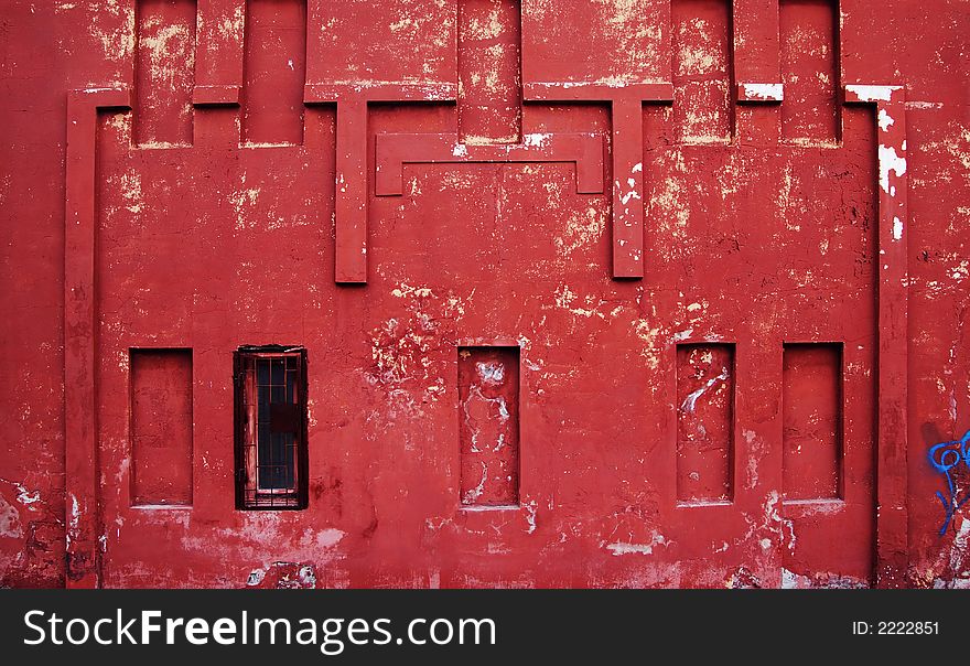 Old red wall