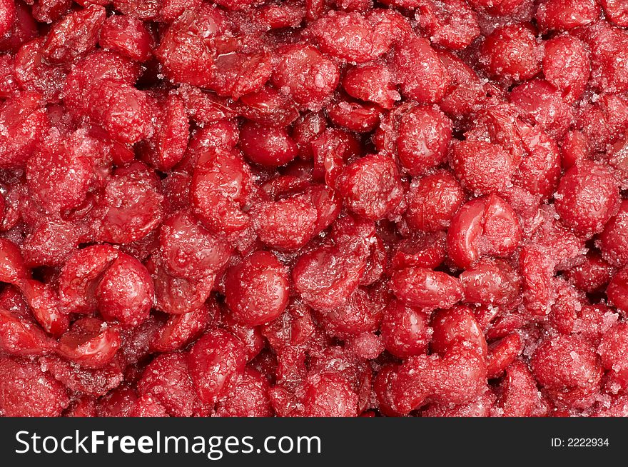 Crushed cherries in sugar