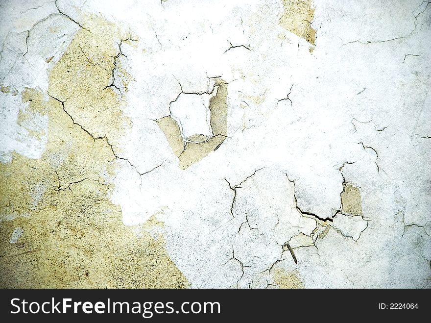 Ceiling with various cracks on size. Ceiling with various cracks on size