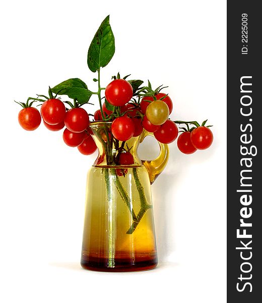 Cherry Tomatoes In A Vase