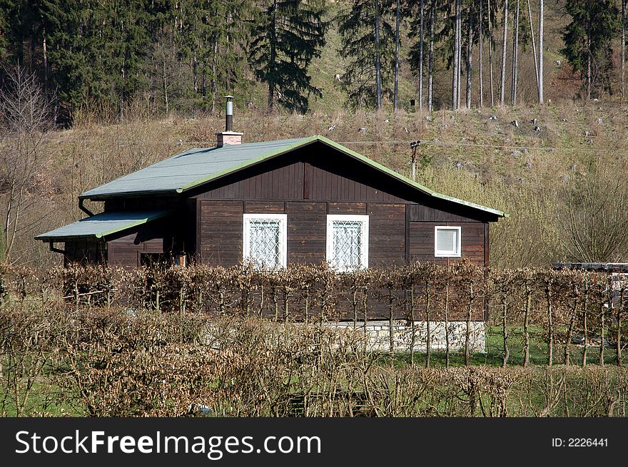 Wooden house uder the Low Tatras mountains in Slovakia