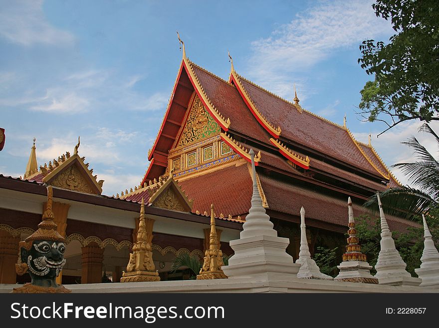 Buddhist temple in Vientiane, Laos