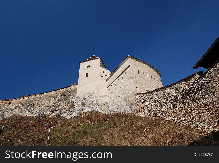 Medieval fortification in Risnov, Romania
