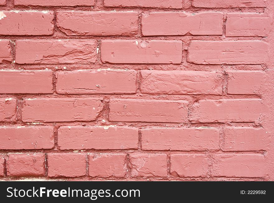 A painted brick wall in horizontal format. A painted brick wall in horizontal format.