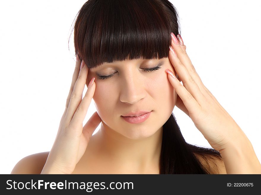 The young attractive woman with an awful migraine