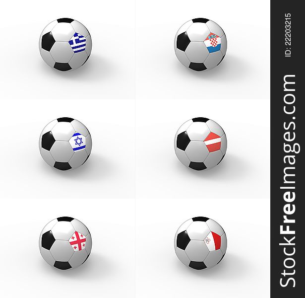 Euro 2012, Soccer Ball With Flag - Group F
