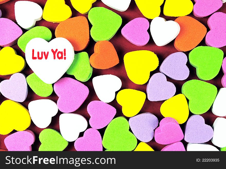 Colorful hearts and Luv Ya!