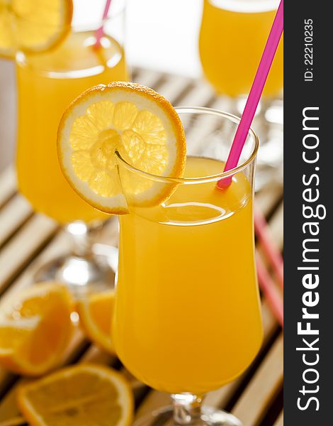 Three Glasses Of Fresh Orange Juice