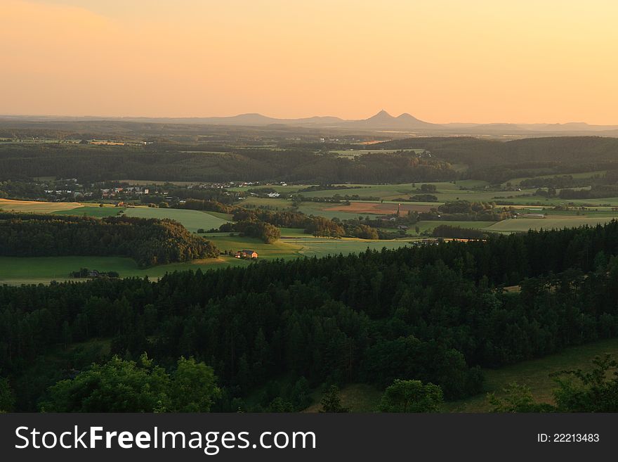 Landscape withe beautiful sky in czech.