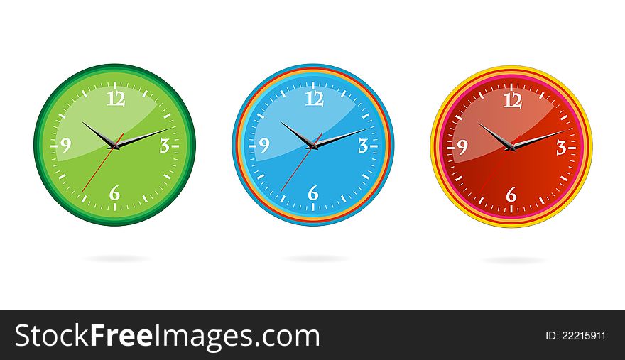 Colored and creative classic clocks set