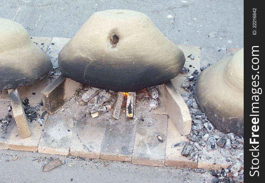 Traditional romanian baking oven for bread