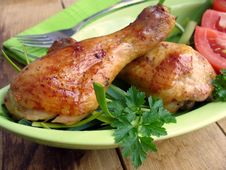 Chicken Legs With Vegetables Stock Images