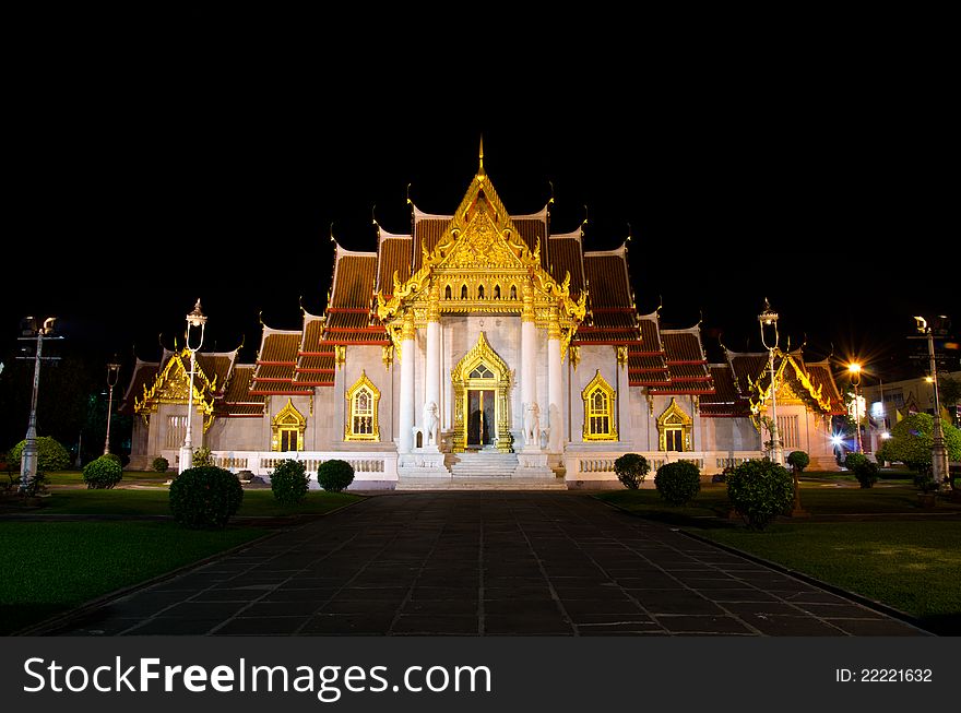 Marble Temple in Bangkok Thailand.