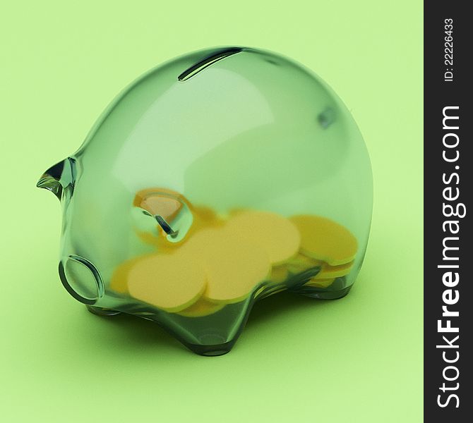 Piggy bank, 3d rendering image